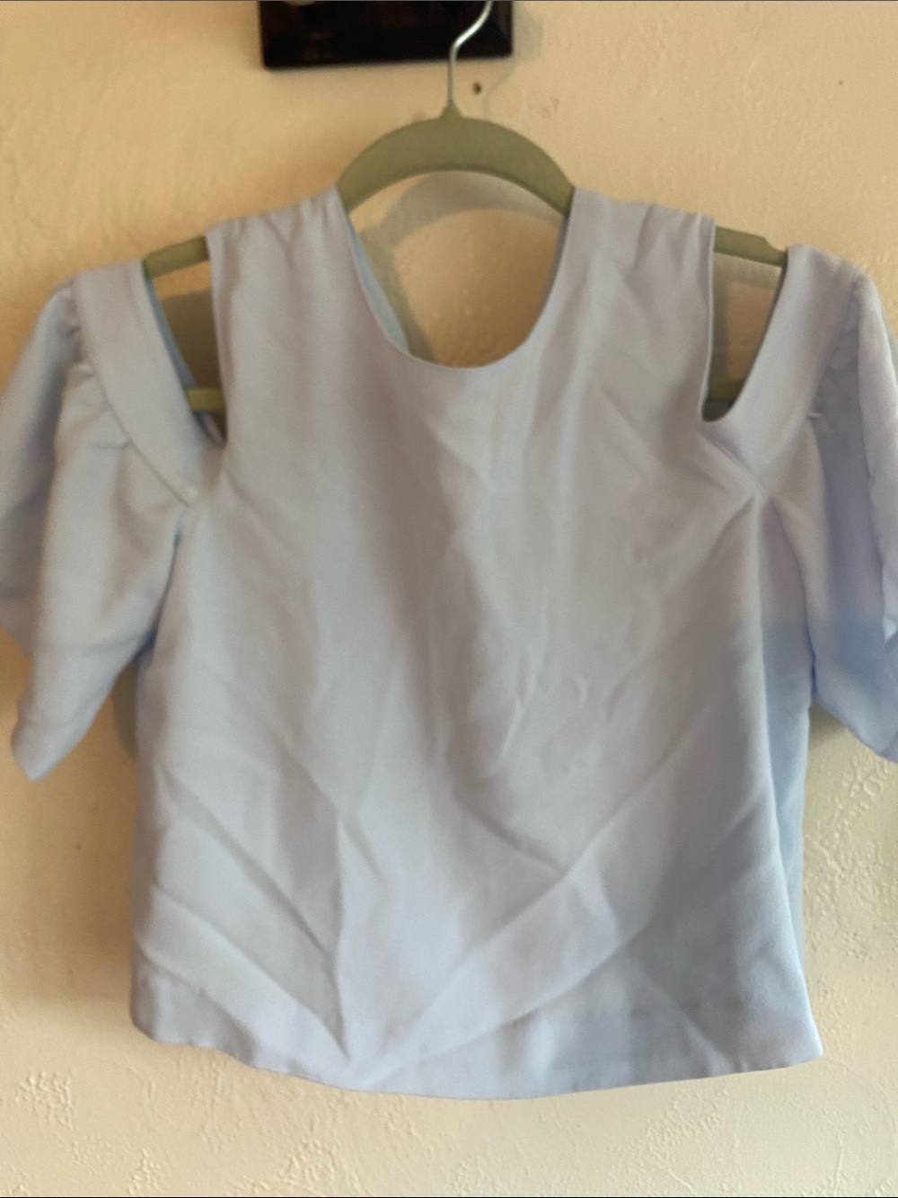 Light Blue Cold-Shoulder Women's Blouse